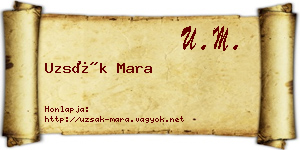 Uzsák Mara névjegykártya